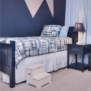 Pottery barn kids Twin blue Madras plaid quilt and sham!